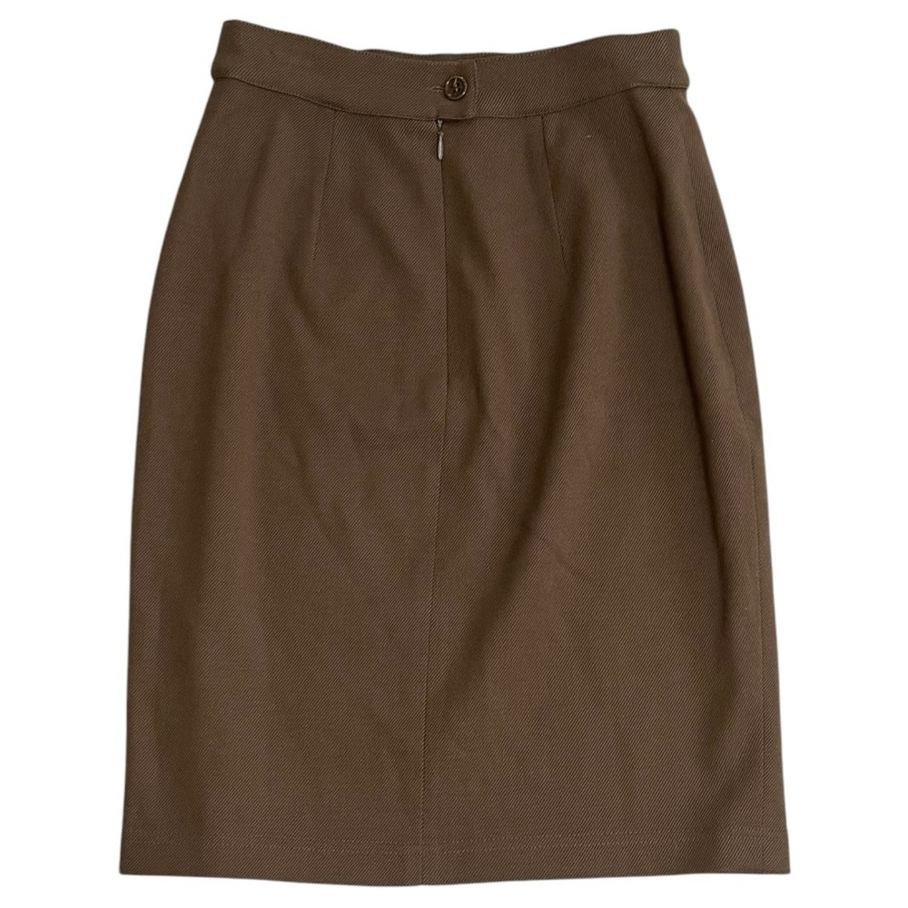 MAX MARA Wool Blend Pencil Skirt Size 4 Work Business Brown Green Italy Luxury